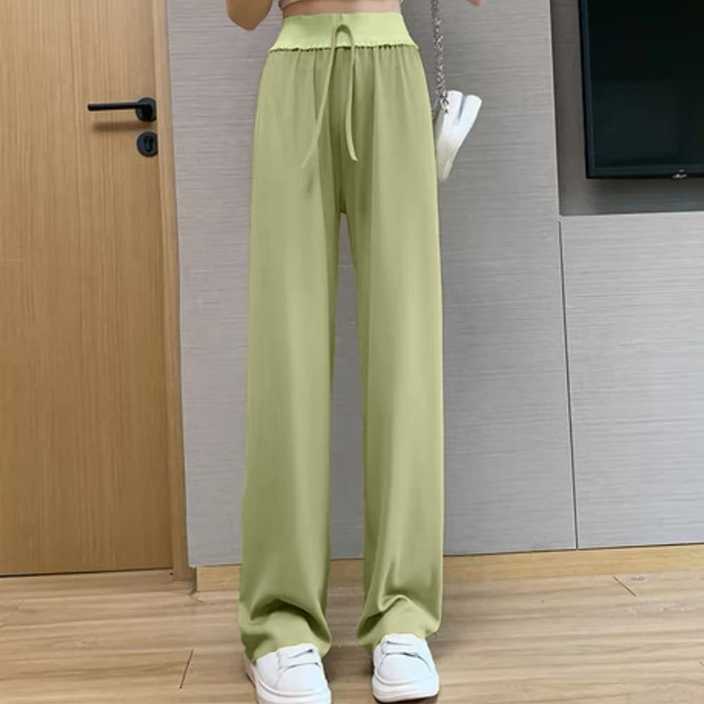  バギーパンツ 冷感ゆったりバギーパンツ ワイドロングズボン