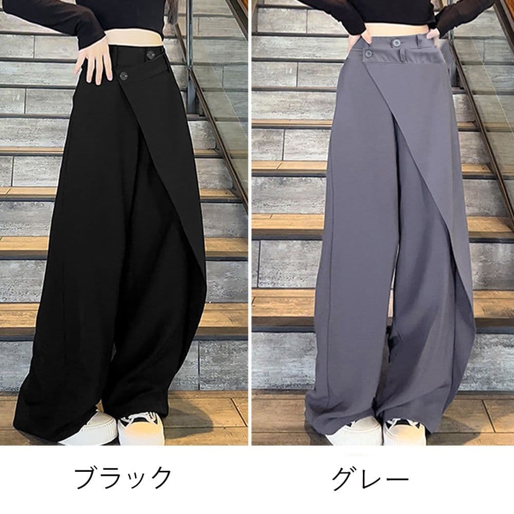  バギーパンツ ウエストラップ変形バギーパンツレディース