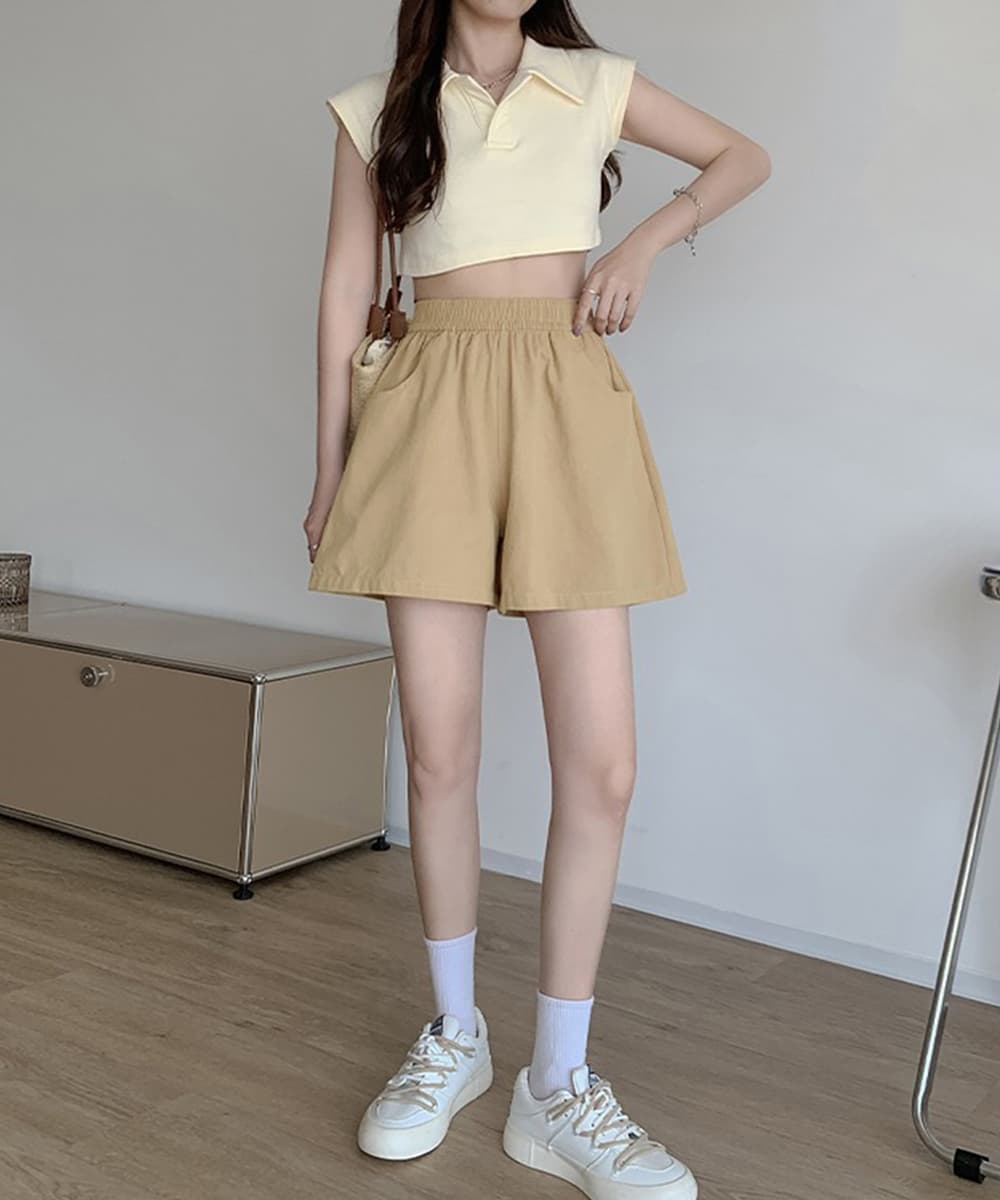  バギーパンツ ゆったりバギーショートパンツレディース