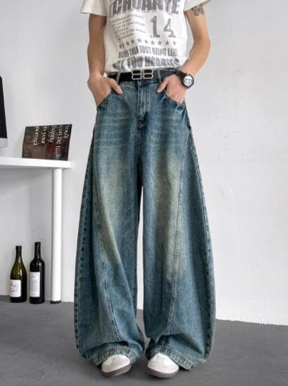  バギーパンツ 2025年春夏デニムワイドパンツ ゆったりバギーボトムス