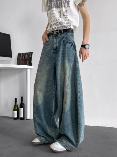 バギーパンツ 2025年春夏デニムワイドパンツ ゆったりバギーボトムス