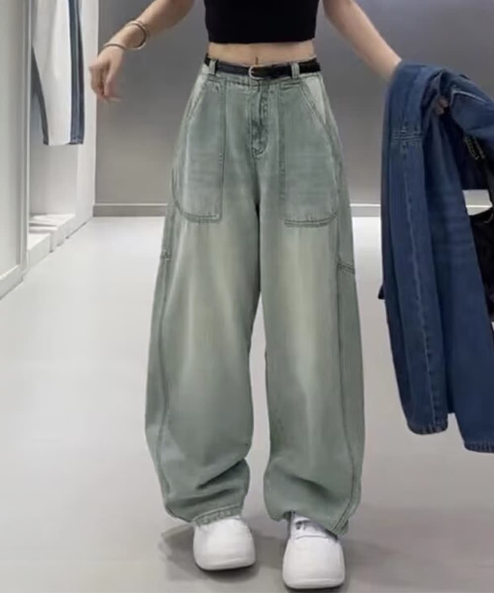  バギーパンツ バギーデニムパンツ レディース ゆるシルエット