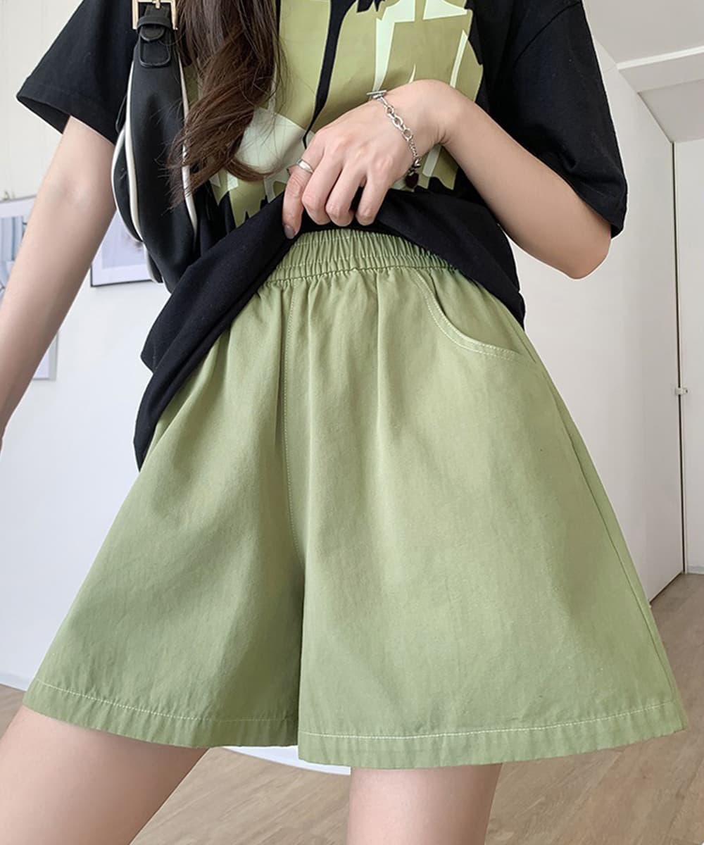  バギーパンツ ゆったりバギーショートパンツレディース