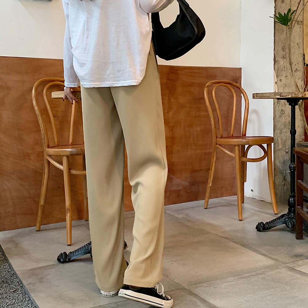  バギーパンツ 美脚ワイドバギーパンツ ハイウエスト紐調節