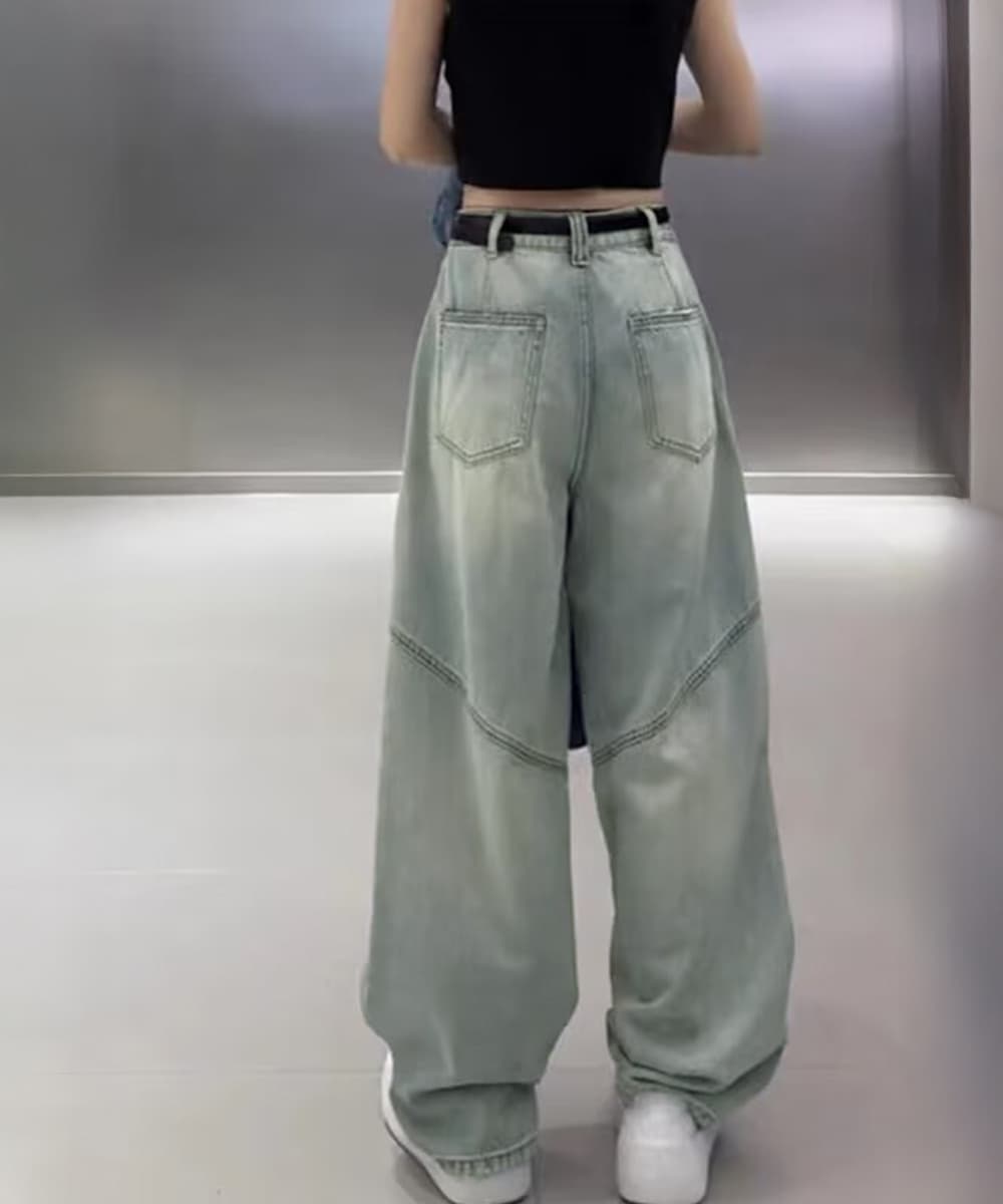  バギーパンツ バギーデニムパンツ レディース ゆるシルエット
