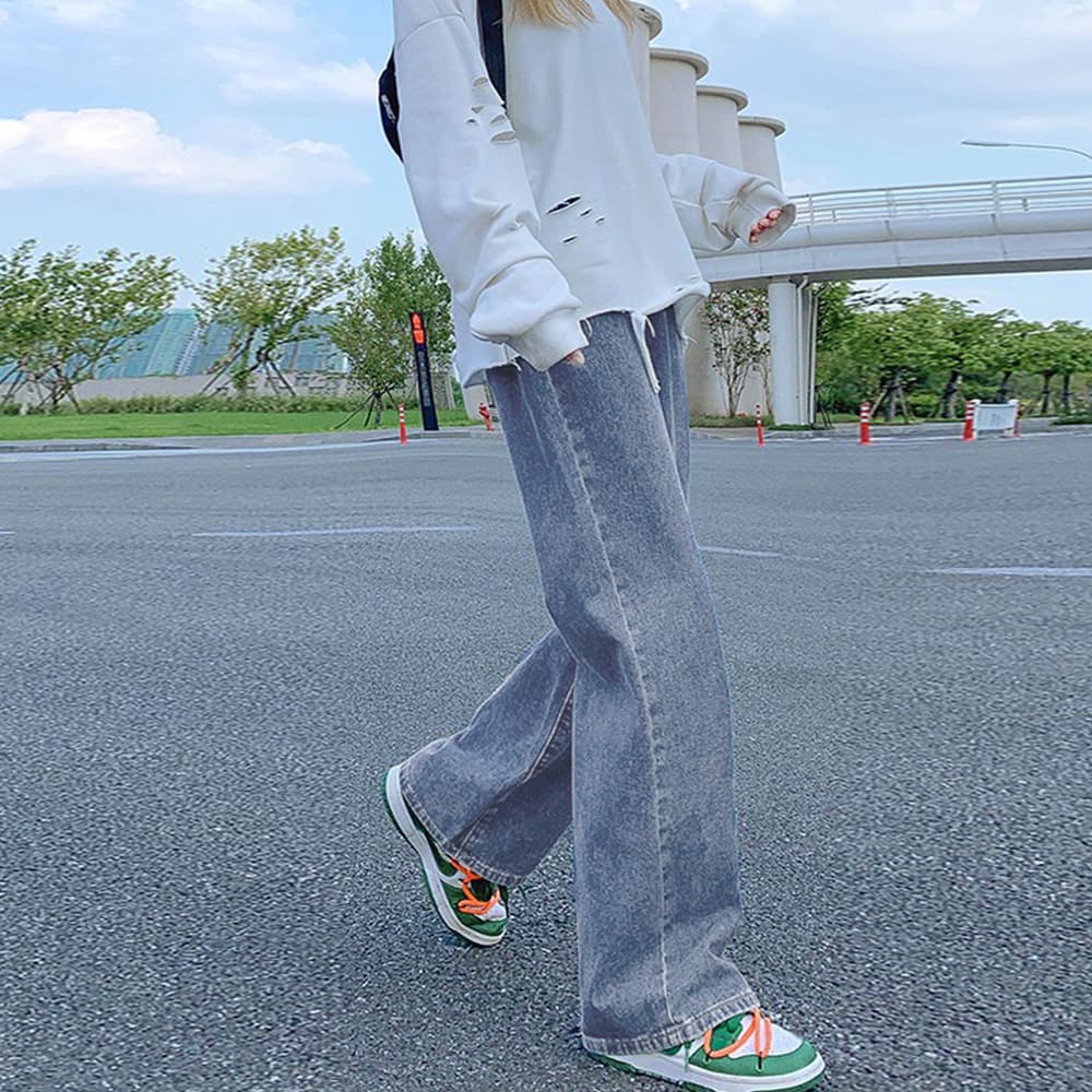  バギーパンツ ハイウエストワイドデニムバギーパンツ