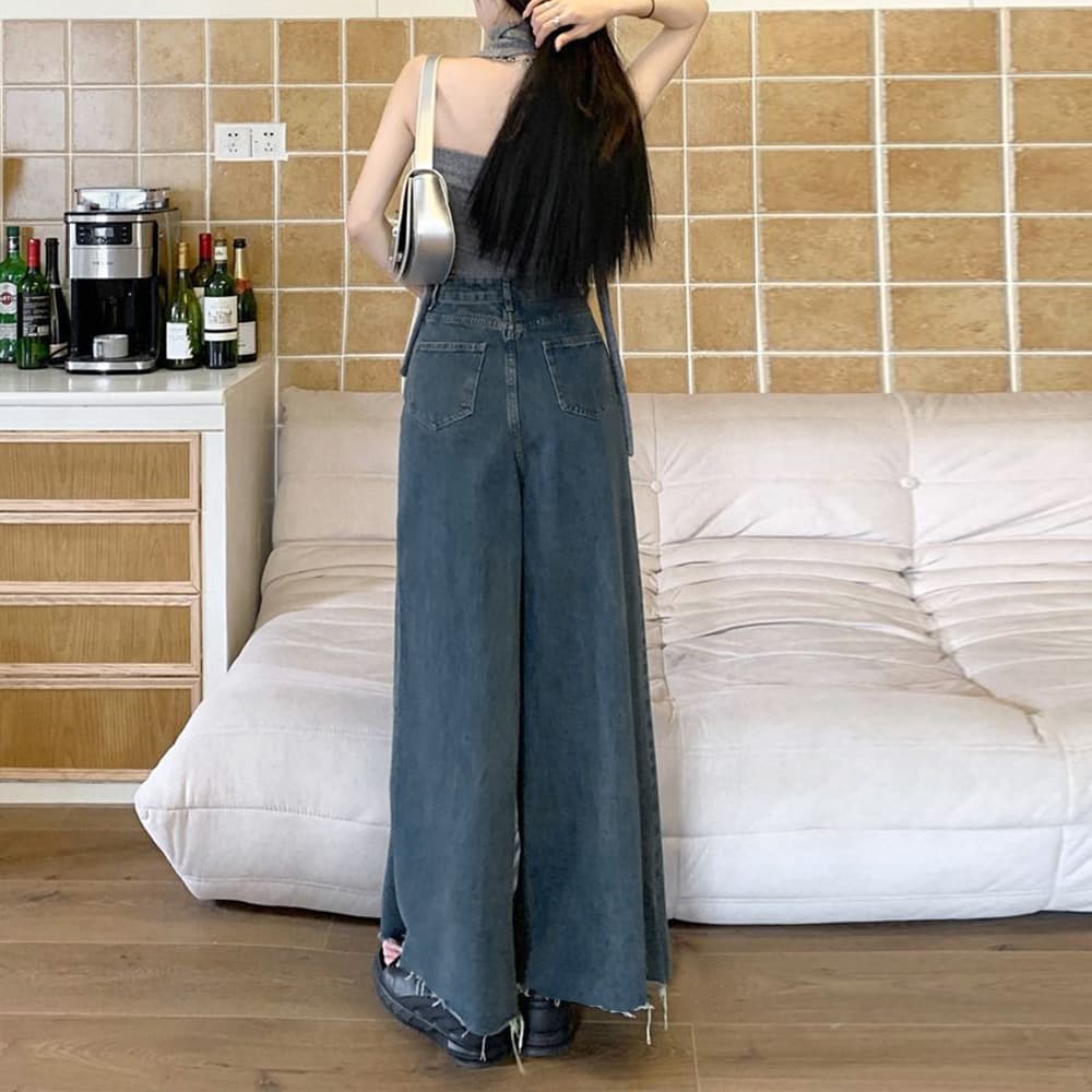 ワイド デニム バギーパンツ レディース ハイウエスト