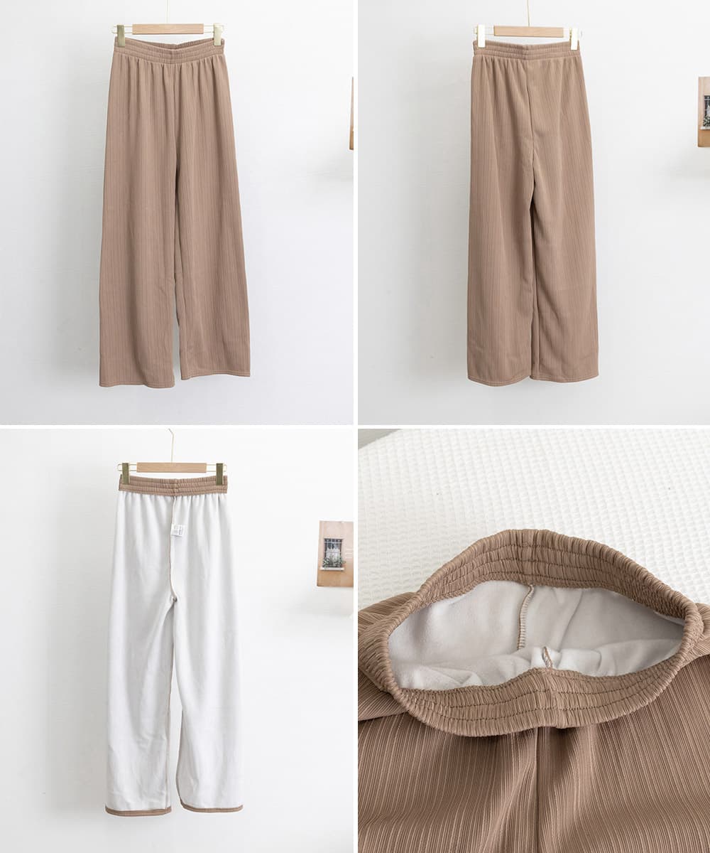  バギーパンツ 裏起毛プリーツバギーパンツ暖かいレディース