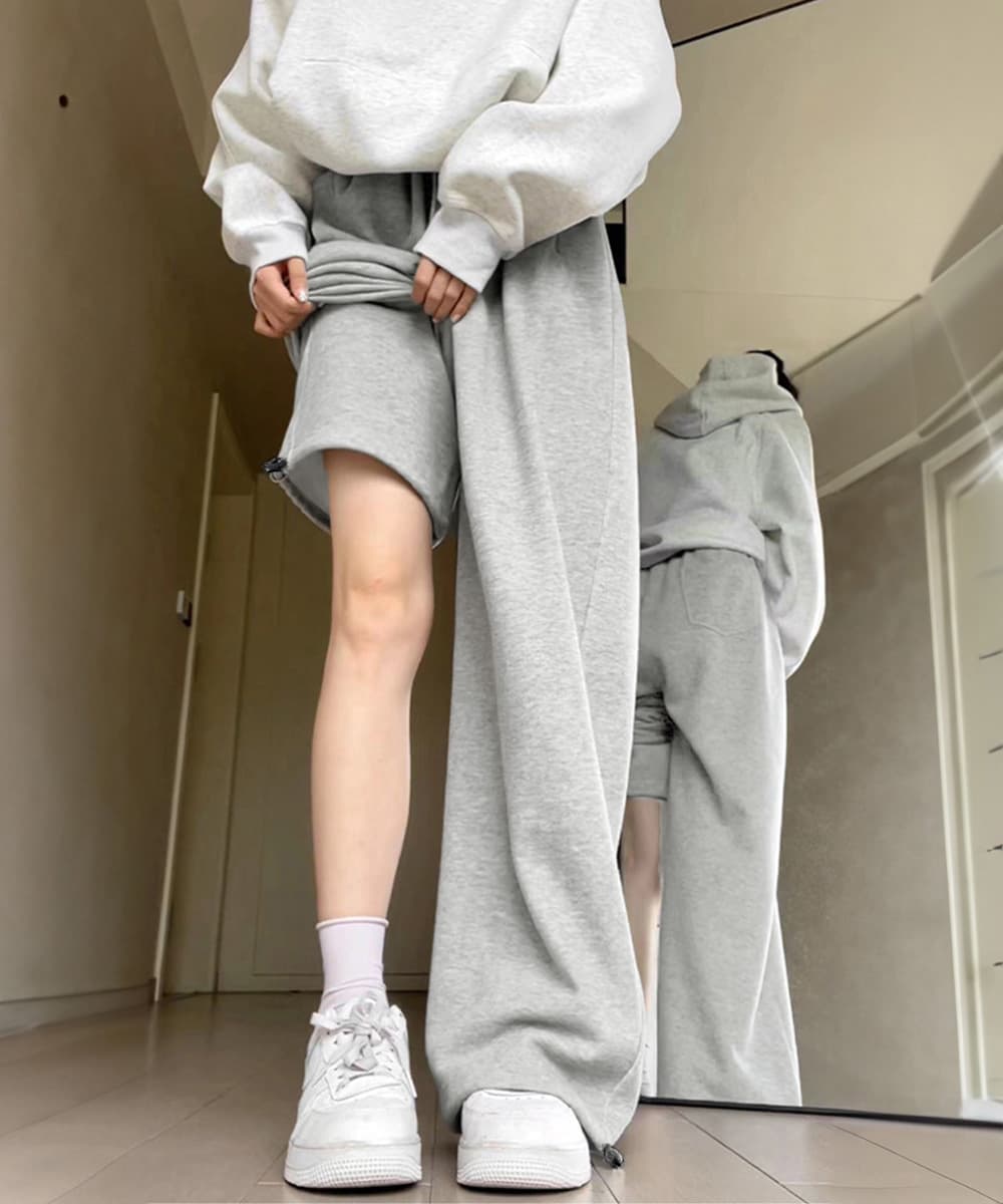  バギーパンツ ゆったりバギーパンツ レディース スウェット素材