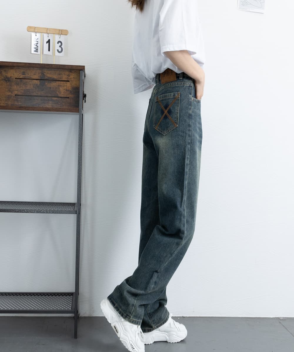 バギーパンツ ヴィンテージバギーデニムパンツ レディース