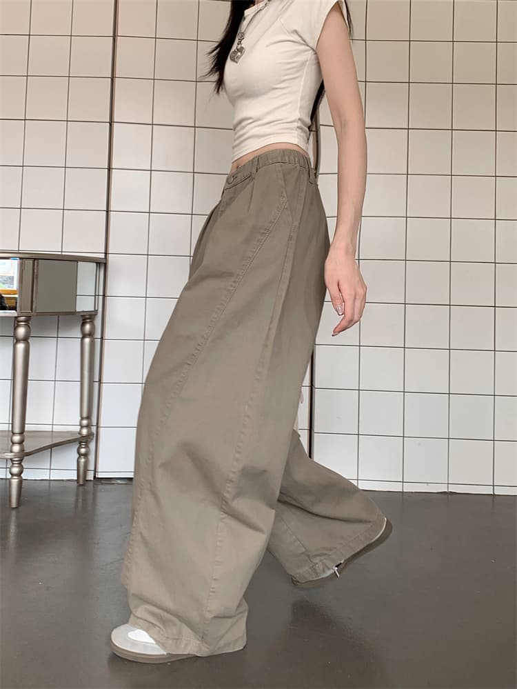 バギーパンツ ハイウエスト ゆったりバギーパンツ
