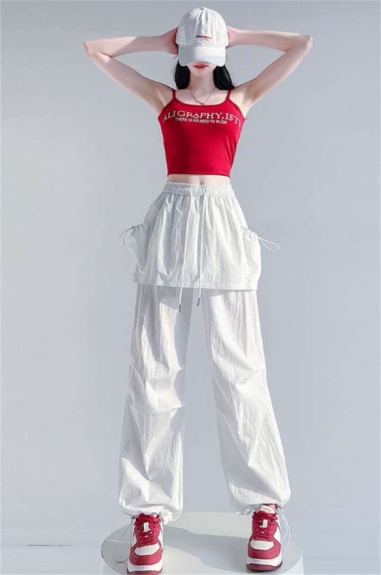 バギーパンツ 女性向け美脚ゆったりシルエット夏用速乾バギーパンツ