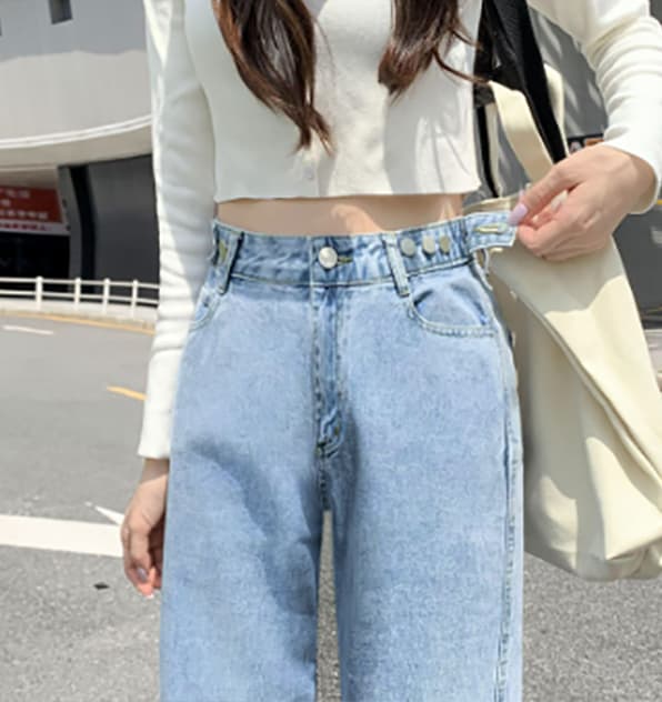バギーパンツ 2025新作レディースハイウエストデニムゆったりバギーパンツ