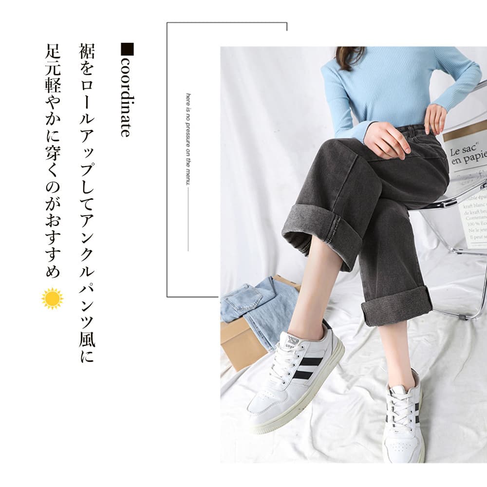 バギーパンツ デニムバギーパンツハイウエストレディース