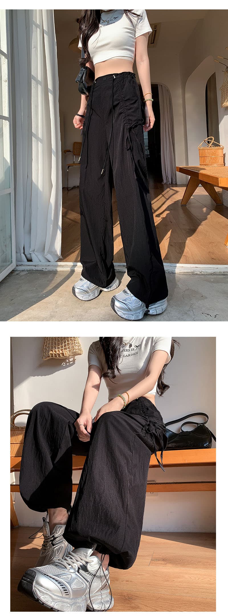 バギーパンツ 新作レディース カーゴワイドパンツ 体型カバー ダンス衣装