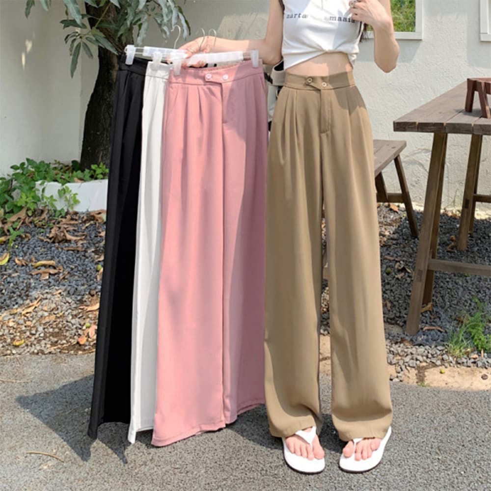 バギーパンツ ハイウエストワイドバギーパンツ レディース美脚