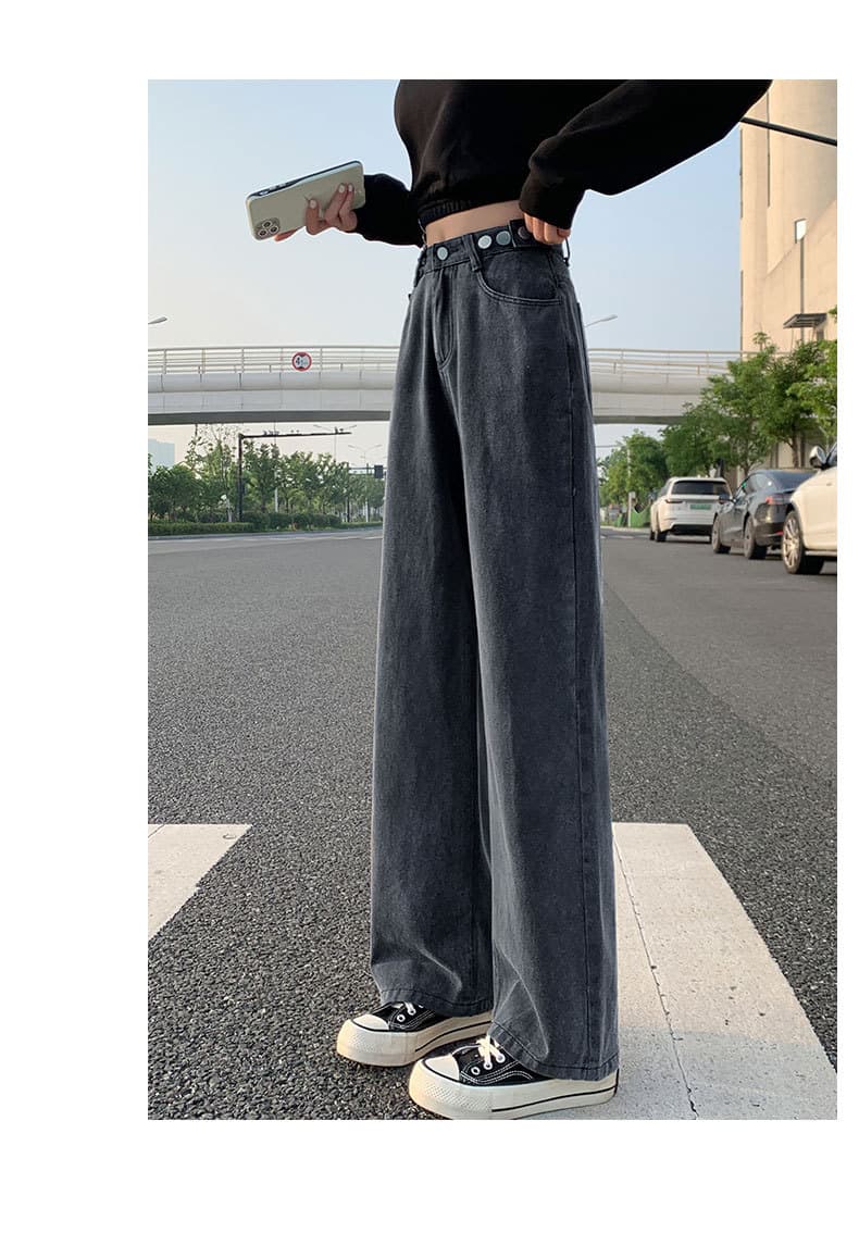 バギーパンツ 新作レディースゆったりハイウエストデニムワイドパンツ