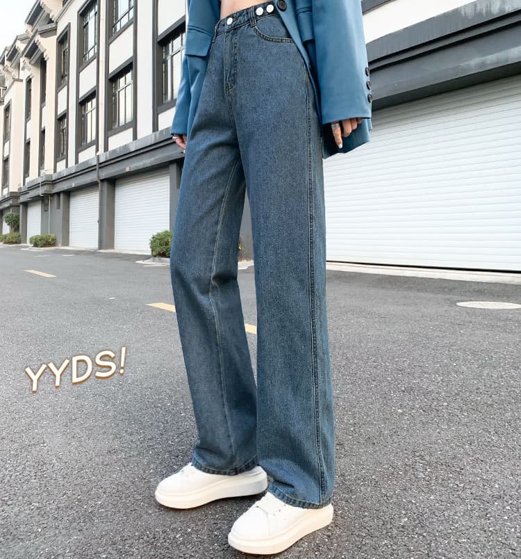 バギーパンツ 2025新作レディースハイウエストデニムゆったりバギーパンツ