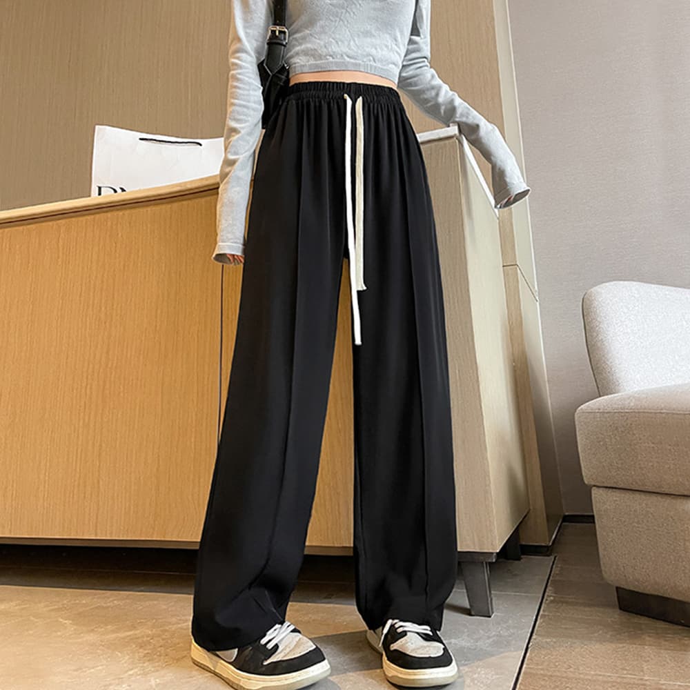 バギーパンツ ゆったりバギーパンツ レディース 5色 ハイウエスト