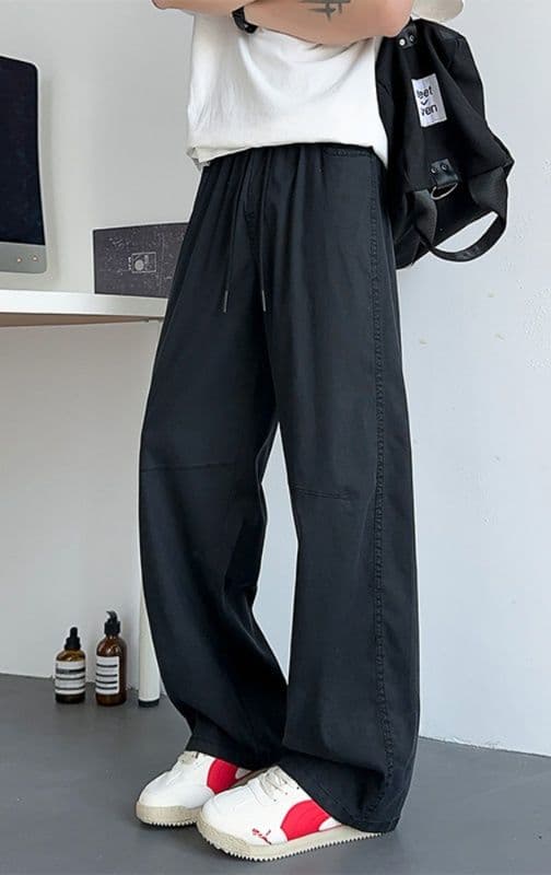 アシンメトリーデザイン ブラウス付き バギーパンツ
